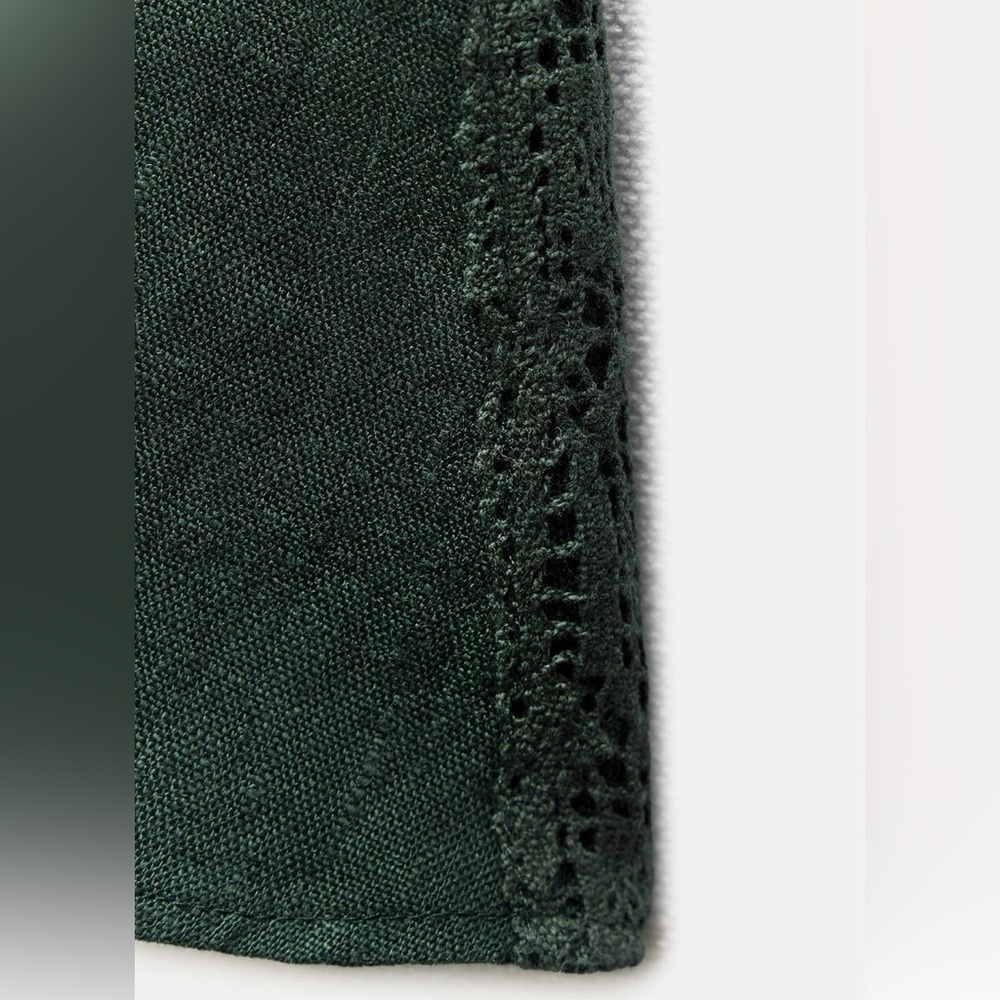 ZARA Linen Green Maxi Dress - Picture 9 of 16